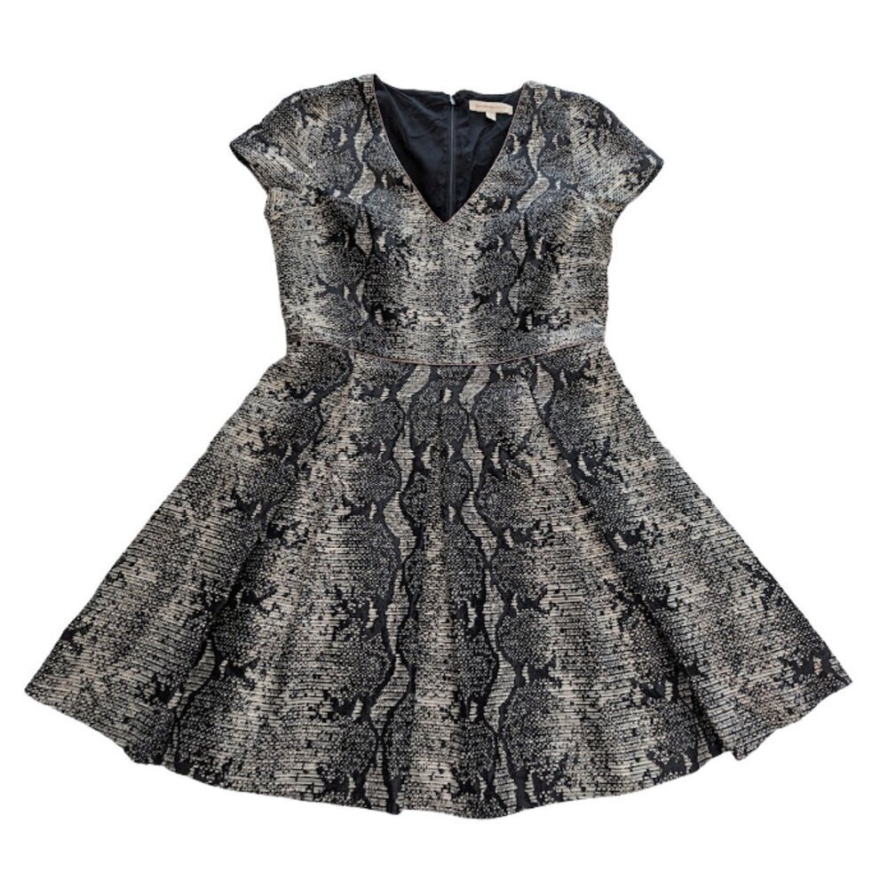 Banana Republic Heritage Metallic Jacquard Fit & Flare Midi Party Dress | Size 8